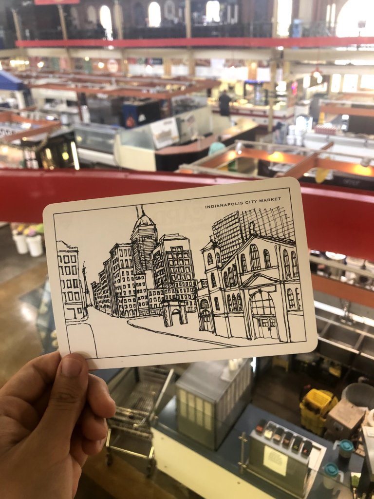 post card of city market